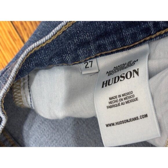Hudson Womens Jeans Sz 27 Blue Natalie Boyfriend Ankle Stretch Denim 29x26 Cuff - Picture 4 of 7
